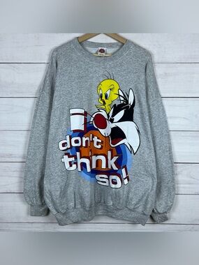 NEW Vintage 90s Looney Tunes Sweatshirt Tweety Sylvester Women 22W/24W
